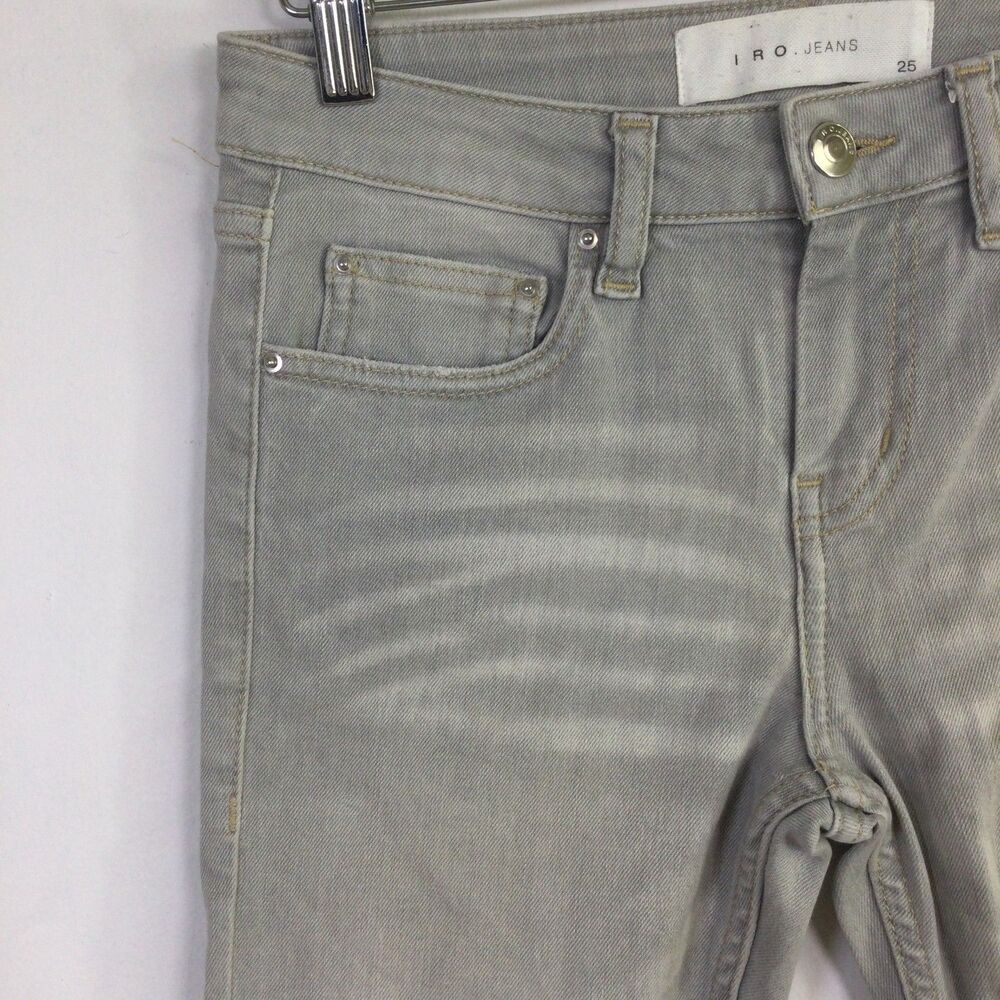 IRO Womens Skinny Jeans Denim Stretch Regular Fit Light Wash Gray Size 25 - Picture 6 of 14